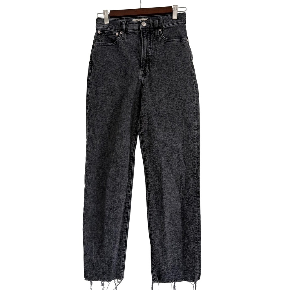 Madewell The Perfect Vintage Straight Jean Lunar Wash Raw Hem NF113 Womens 25